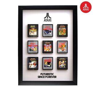 Atari Game Cartridge Wall Art With Black Frame